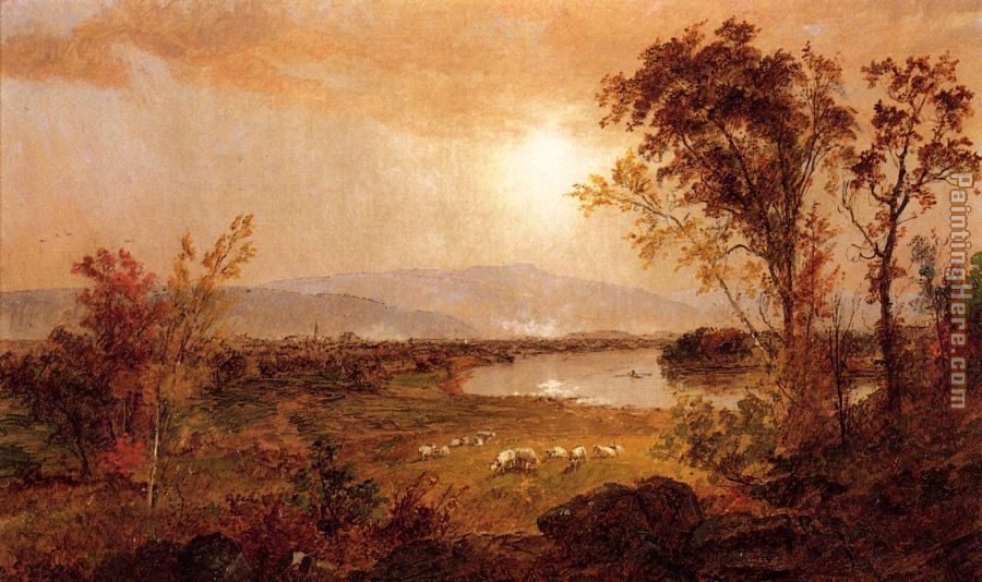 A Bend in the River painting - Jasper Francis Cropsey A Bend in the River art painting